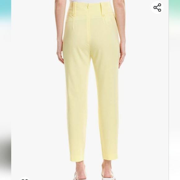 BCBG Maxazria Yellow Pintuck Ankle Dress Pants Size 10 ? Flat Front Work Career - Picture 2 of 16